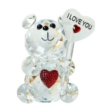 I Love You Bear Ornament Red Miniature Statue 1pc
