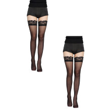 Women's Lace Thigh-High Stockings with Silicone Top, 1-4 Pcs