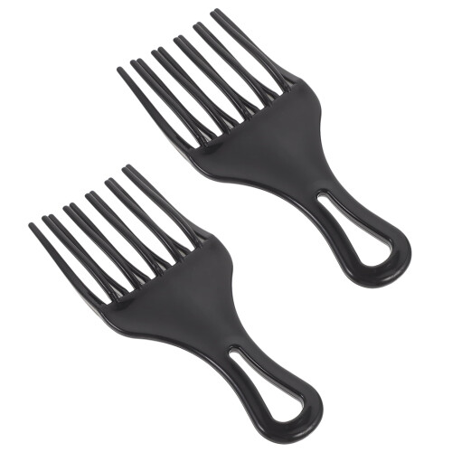 Zwarte plastic harkkam voor hoofdmassage (2 stuks)