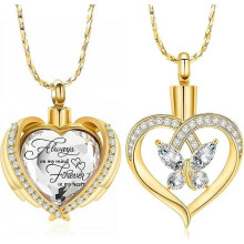 Cremation Jewelry Pendant Crystal Heart Butterfly Cross
