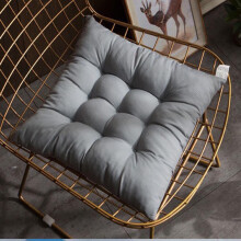Square Bar Stool Cushions Cotton Dark Gray 2pcs 16x16in
