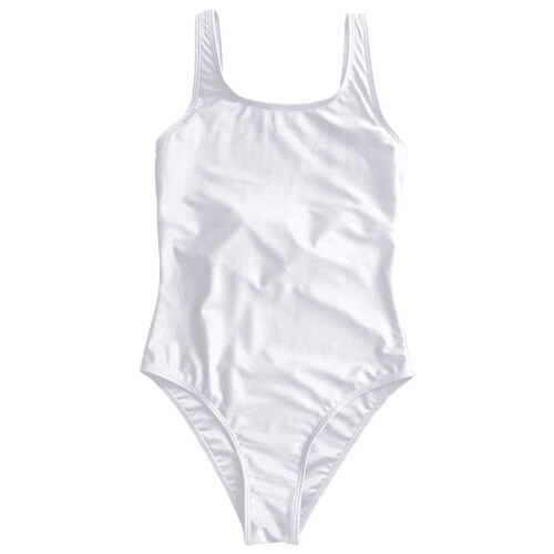 Women's white monokini one-piece swimwear
