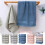Cotton Bath Towel Set 5-Piece Thick Soft Absorbent Blue 8