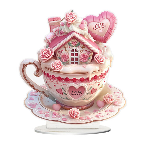 Valentine's Day Acrylic Cupcake Plaques Pink 5-Pack