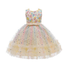 Floral Sleeveless Tulle Princess Dress for Toddler Girls