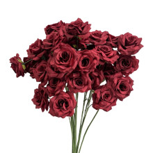Faux Silk Rose Bouquet Red 26 inch 3-head