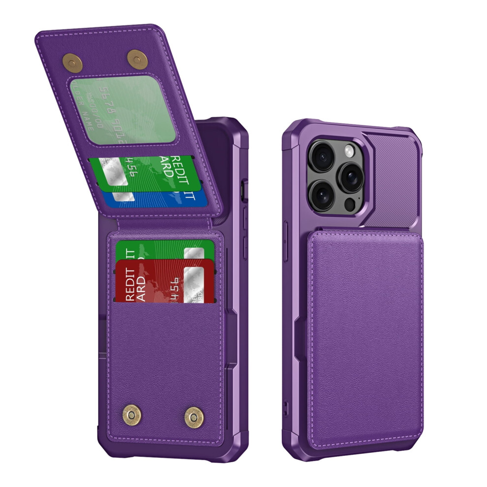 Allytechgroup Iphone 16 Pro Wallet Case Slim Purple 908436817080