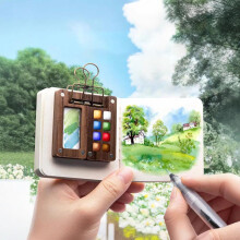 Portable Mini Watercolor Paint Set 12 Colors 8-Cell Box