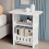 White Small Bedside Table Modern PVC 1 Piece 1