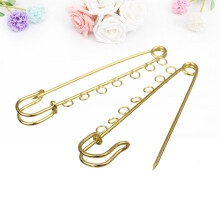 Golden Metal Brooch Pins with Springs 10 pcs