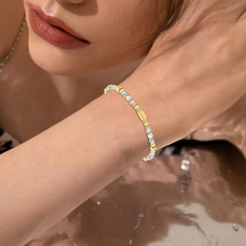 Boho Beaded Bracelet for Women Silver Gold Adjustable 7 1