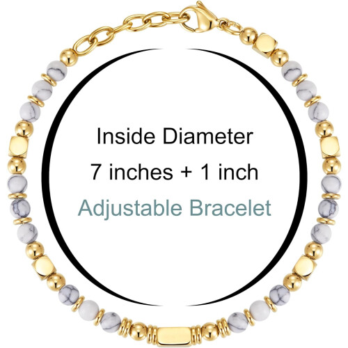 Boho Beaded Bracelet for Women Silver Gold Adjustable 7 2