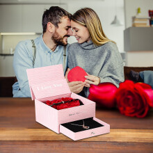 Elegant Rose Jewelry Gift Box, Romantic Proposal Keepsake Surprise Gift, Valentine's Day Anniversary Present, Luxury Engagement Ring Storage Case