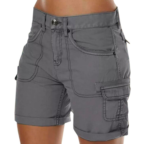 Women's Casual Loose Solid Cargo Shorts