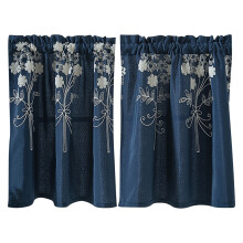 Navy Blue Polyester Cafe Curtain 29x24 Inch