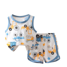 Toddler Boys Sleeveless Tank Top and Shorts Set Car Print