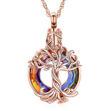 Tree of Life Urn Necklace for Ashes Crystal 1pc
