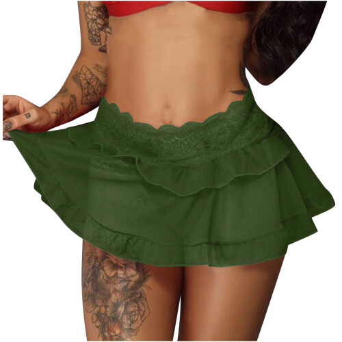 Women's High Waist Mesh Skirt Solid Color Plus Size 1
