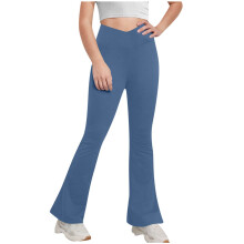 Girls' Flare Yoga Leggings High Waisted Blue 7-8 Years
