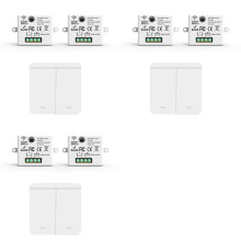 6 Pezzi Ricevitore Relè RF 433Mhz con Interruttore A Parete Senza Fili con 1x Interruttore A Pannello 2Gang Telecomando LED per Lampada A LED