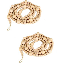 Wooden Beaded Garland Christmas Valentine Decor 7.2 Ft or