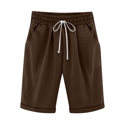 Women's Cotton High-Waisted Shorts, Plus Size