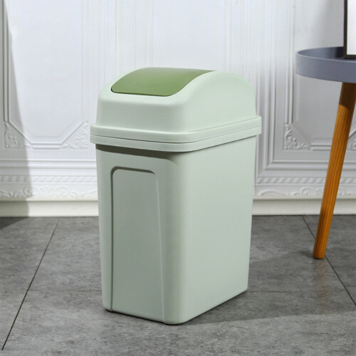 Swing Top Lid Trash Can Green 4.5 Gallon
