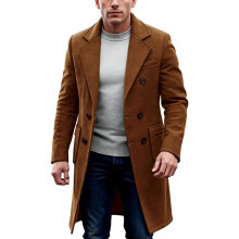 Men's Wool-Blend Overcoat Brown XXL