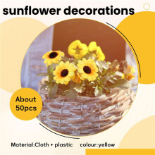 50 Pezzi Teste di Girasole Artificiali nel Tessuto Teste di Girasole Finte per La Decorazione di Nozze Bouquet da Sposa Artigianato DIY