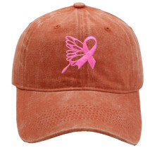 Pink Ribbon Embroidered Women's Adjustable Baseball Cap