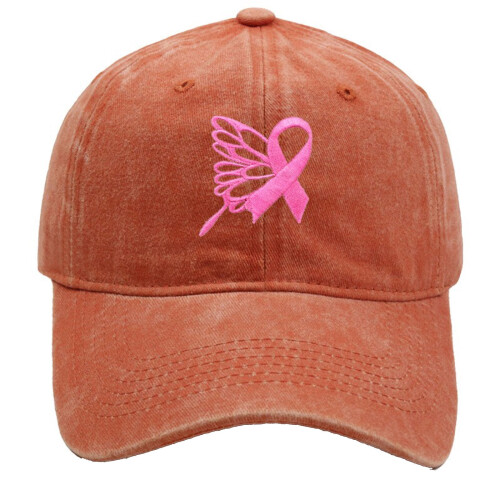 Pink Ribbon Embroidered Women's Adjustable Baseball Cap