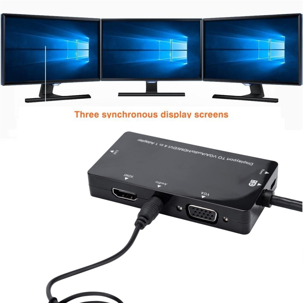 Displayport To Hdmi Dvi Vga Adapter 4-In-1 971050760193