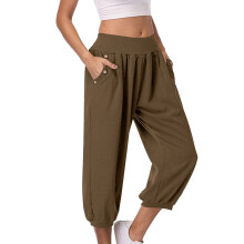 Women's Casual Capri Pants Summer Stretch High-Waisted with