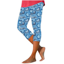 Women's High-Waist Capri Leggings Blue 3XL