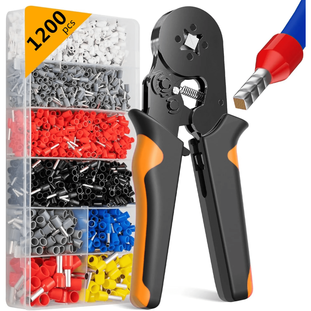Ferrule Crimping Tool Kit With 1200Pcs Wire Ferrules And 908436817127