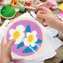 Punch Needle Embroidery Starter Kit with Hoop and
