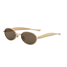 US-Exclusive DG-98348 Women’s Oval Sunglasses, Stylish Temples, UV Protection, European & American Vibe