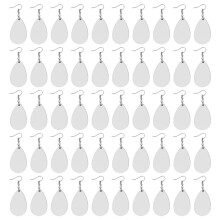Orecchini in Bianca A Sublimazione da 50 Pezzi, Orecchini Incompiuti A Goccia con Trasferimento di Calore A Forma di Ciondolo per Gioielli DIY