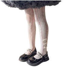 Girls Lace Tights Sheer Fishnet Stockings Heart Pattern