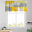 Abstract Art Valance Set Grey Yellow 52x18 Inches 2 Pack 5