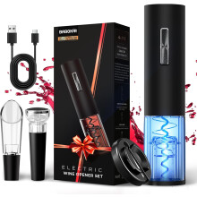 Electric Wine Opener Set with Vacuum Stoppers, Aerator, and