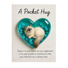 1 PC Cat Memorial Pocket Hug, Emotional Support Keepsake for Cat Owners with Inspirational Cards, Perfect Gift for Friends & Family
