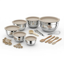 31Pcs Stainless Steel Mixing Bowl Set with Lids Nesting Prep Salad Baking