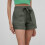 Women's Beach Shorts Elastic Waist Solid Green XL 3