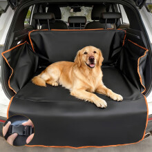 Waterproof Dog Cargo Liner for SUVs & Vans, Non-slip Trunk Mat with Bumper Flap, 71"x41", Black