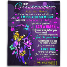 Personalized Granddaughter Flannel Throw Blanket 60x80 inch