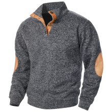 SYMOID Color Blocking Men Sweatshirts Big and Tall Zip Up Pullover Sweatshirt Fall and Winter 3XL Mens Clothes Gray