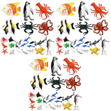 Sea Animal Toys Set Plastic Ocean Creatures 72 Pcs
