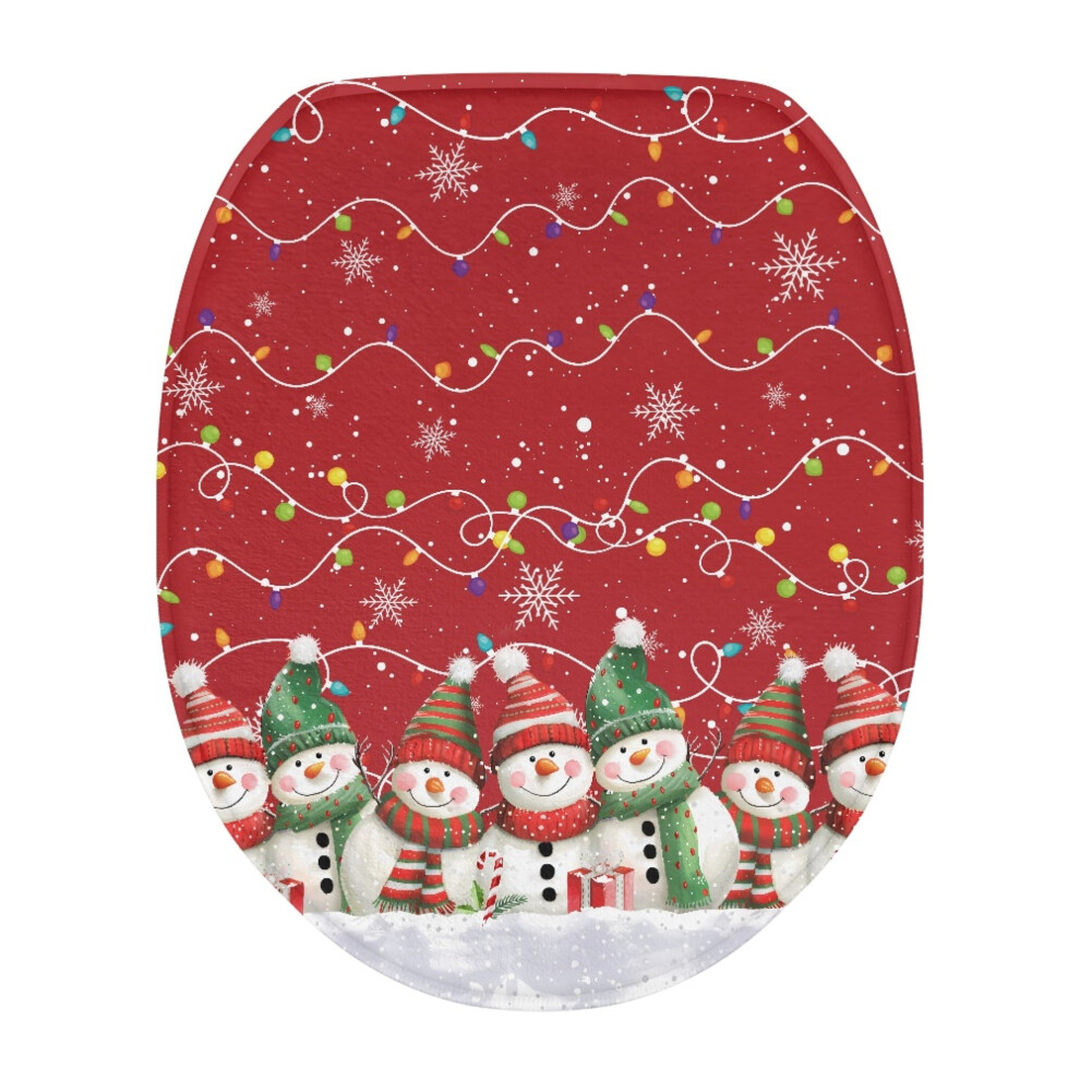 Christmas Snowflake Snowman Toilet Seat Cover With Lights 971050767772