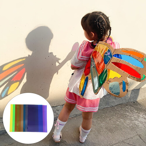 cellophane sheets 9 Sheets Transparent Cellophane Paper Multi-Colored Cellophane Sheets Crafts Wrapping Material 2